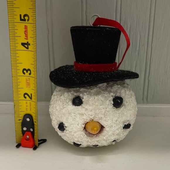 Snowball Snowman Head Christmas Tree Ornament - Picture 3 of 7